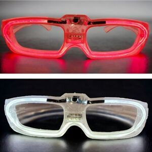 LED Eyewear Set of 2 Light Up Rave Tech Party Red and White